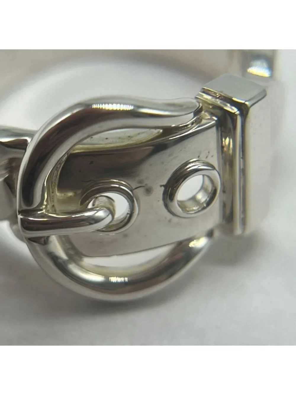 Hermes Boucles Sellier Ring Silver